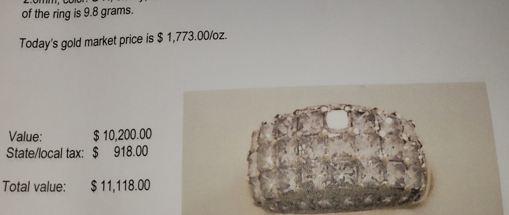 Lady's 18K Yellow Gold diamond ring - Picture 4 of 5